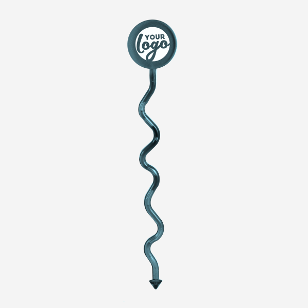 REF 404 STANDARD SWIZZLE STICK FUNKY ROUND HEAD CHARCOAL
