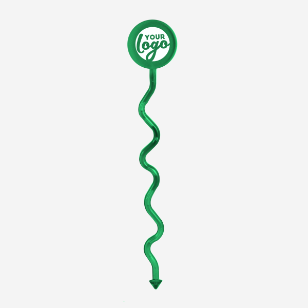 REF 404 STANDARD SWIZZLE STICK FUNKY ROUND HEAD EMERALD GREEN