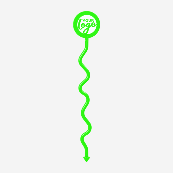 REF 404 STANDARD SWIZZLE STICK FUNKY ROUND HEAD LIME NEON GREEN 1