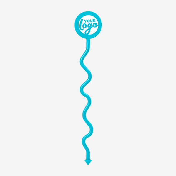 REF 404 STANDARD SWIZZLE STICK FUNKY ROUND HEAD TURQUOISE 1