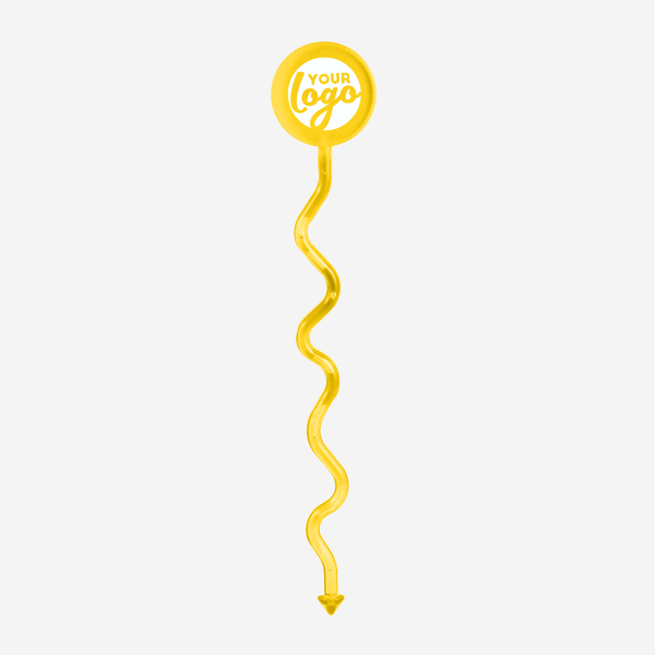 REF 404 STANDARD SWIZZLE STICK FUNKY ROUND HEAD YELLOW