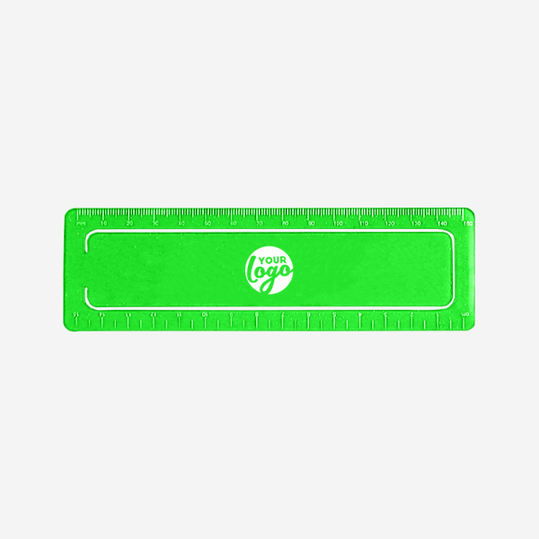 Paper Clip Ruler 15cm 10 REF 516 PAPER CLIP RULER 15CM X 45MM LIME GREEN