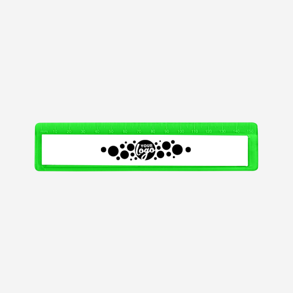 REF 520 RULER WITH RECESS 15CM NEON GREEN