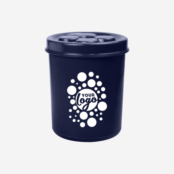 Ref 1650 Flower Storage Canister Navy Blue Silk Screen