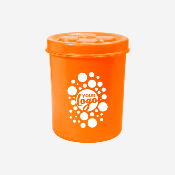 Ref 1650 Flower Storage Canister Orange Silk Screen
