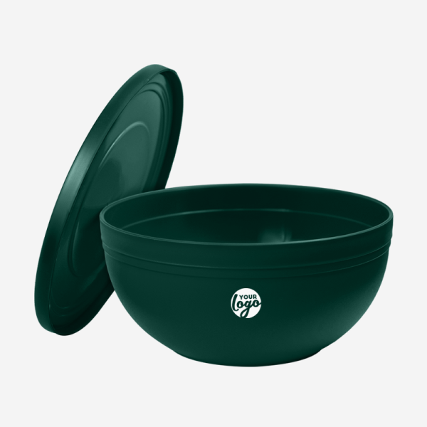 Ref 1656 Lotus Salad Bowl with Lid Bottle Green