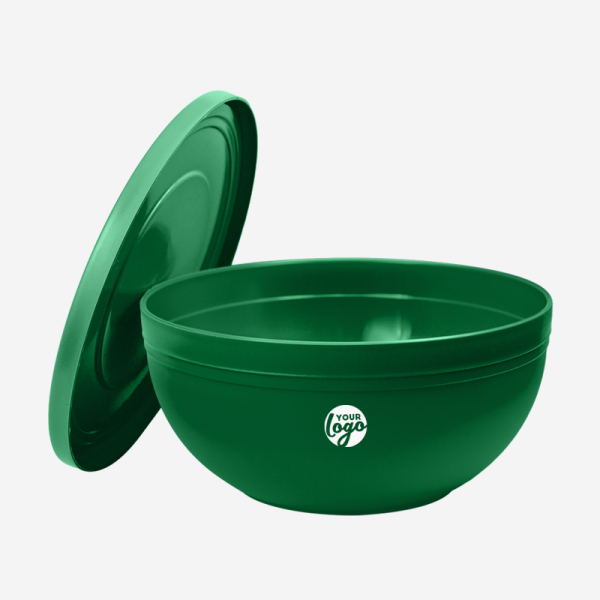Ref 1656 Lotus Salad Bowl with Lid Emerald Green