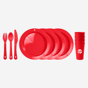 Deep Dish Plate with 250ml Tumbler, Knife, Fork and Spoon Picnic Set