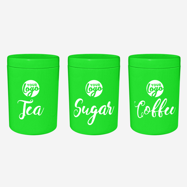 REF 1416 LUMO STORAGE CANISTER TPE SEAL SET OF 3 LIME NEON GREEN