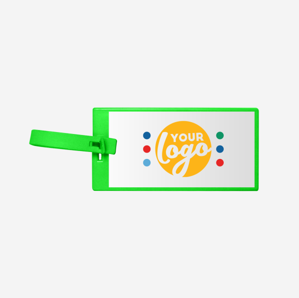 REF 147 FLAT LUGGAGE TAG LIME NEON GREEN