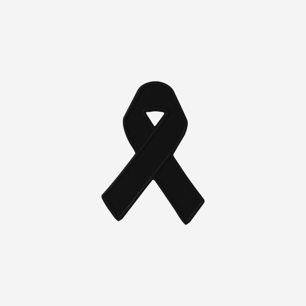 Aids Ribbon Shaped Badge 2 REF 156 SHAPED BADGES AIDS RIBBON W SAFETY PIN BLACK
