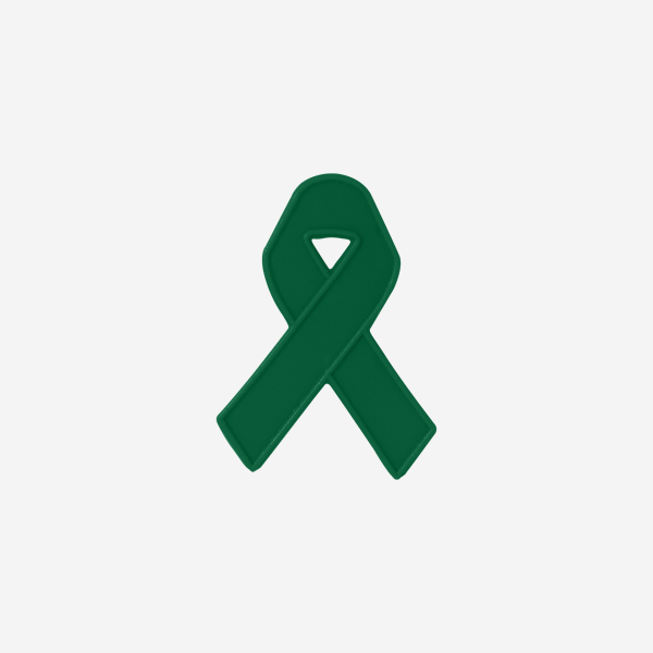 Aids Ribbon Shaped Badge 12 REF 156 SHAPED BADGES AIDS RIBBON W SAFETY PIN BOTTLE GREEN