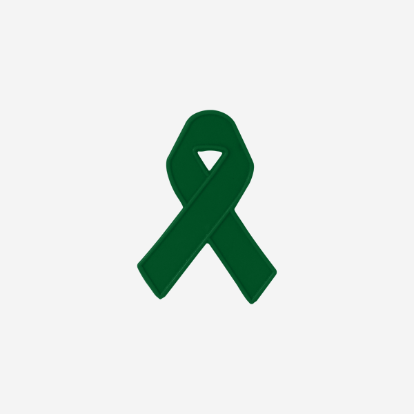 Aids Ribbon Shaped Badge 11 REF 156 SHAPED BADGES AIDS RIBBON W SAFETY PIN EMERALD GREEN