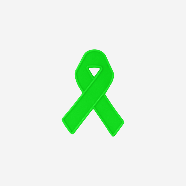 Aids Ribbon Shaped Badge 10 REF 156 SHAPED BADGES AIDS RIBBON W SAFETY PIN LIME NEON GREEN