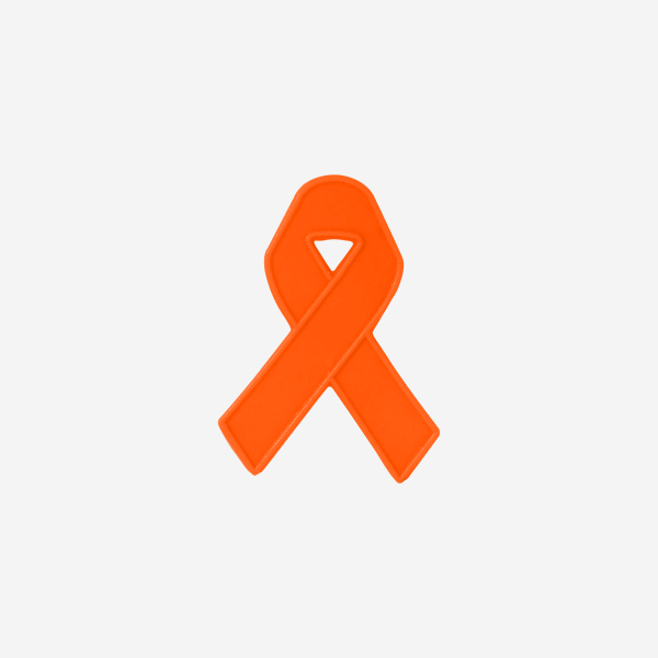 Aids Ribbon Shaped Badge 15 REF 156 SHAPED BADGES AIDS RIBBON W SAFETY PIN ORANGE