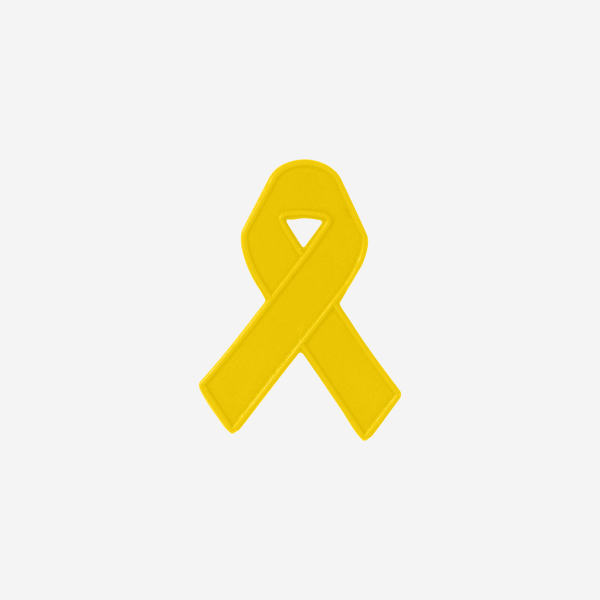 Aids Ribbon Shaped Badge 14 REF 156 SHAPED BADGES AIDS RIBBON W SAFETY PIN YELLOW