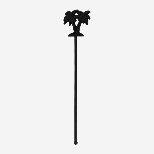 Two Palm Tree Swizzle Stick 2 REF 433 STANDARD SWIZZLE STICK TWO PALM TREES SOLID BLACK