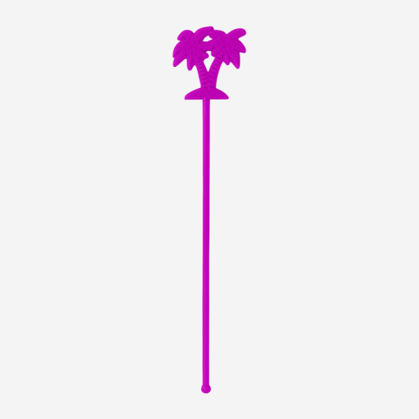 Two Palm Tree Swizzle Stick 16 REF 433 STANDARD SWIZZLE STICK TWO PALM TREES SOLID GRAPE