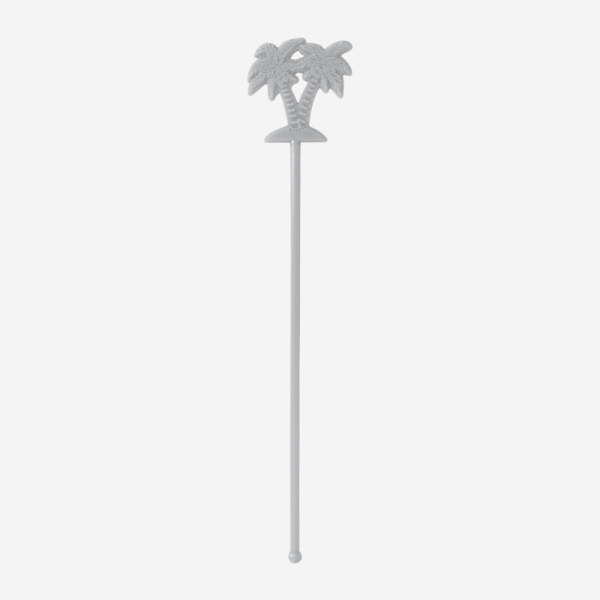 Two Palm Tree Swizzle Stick 4 REF 433 STANDARD SWIZZLE STICK TWO PALM TREES SOLID GRAY