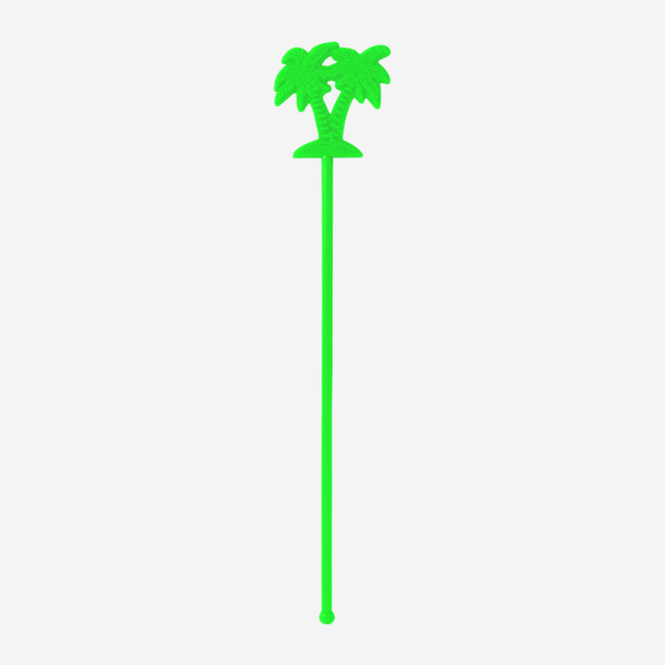 Two Palm Tree Swizzle Stick 10 REF 433 STANDARD SWIZZLE STICK TWO PALM TREES SOLID LIME NEON GREEN