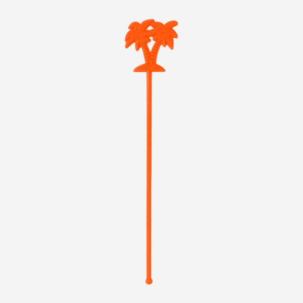 Two Palm Tree Swizzle Stick 15 REF 433 STANDARD SWIZZLE STICK TWO PALM TREES SOLID ORANGE