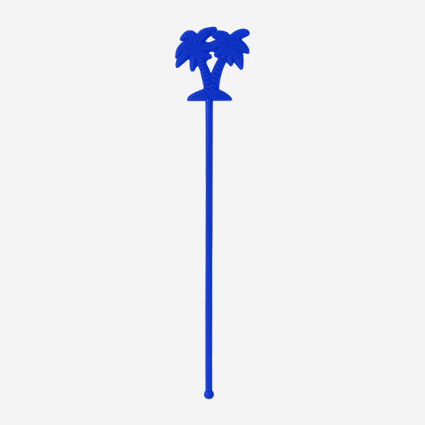 Two Palm Tree Swizzle Stick 8 REF 433 STANDARD SWIZZLE STICK TWO PALM TREES SOLID ROYAL BLUE