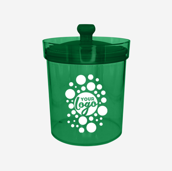 Pharmacy Canister with Lid - Clear 8 REF 496PS ICE BUCKET PS SILKSCREEN EMERALD GREEN