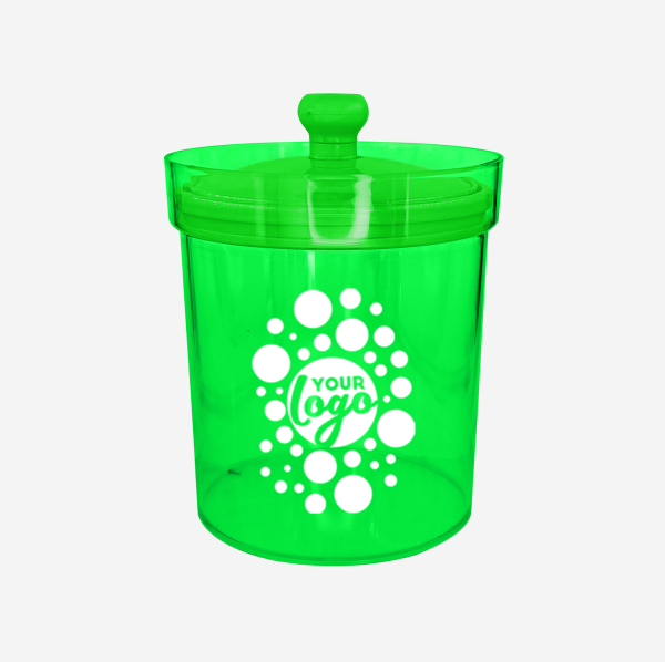 Pharmacy Canister with Lid - Clear 7 REF 496PS ICE BUCKET PS SILKSCREEN NEON GREEN