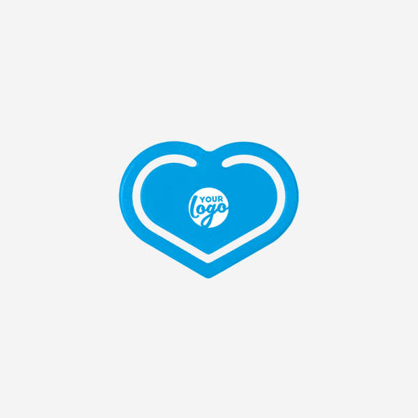 REF 540 PAPER CLIP HEART SHAPED SMALL CYAN