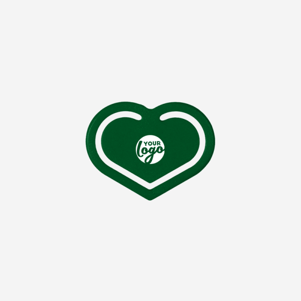REF 540 PAPER CLIP HEART SHAPED SMALL EMERALD GREEN