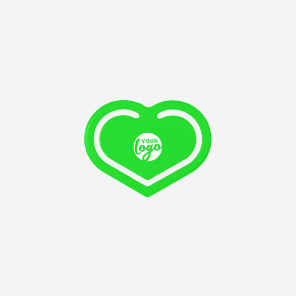 REF 540 PAPER CLIP HEART SHAPED SMALL LIME NEON GREEN