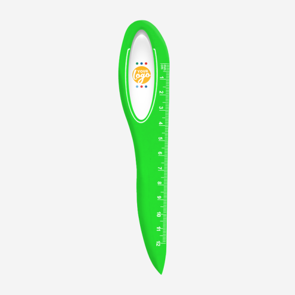Letter Opener Ruler 12cm 42 REF 581 LETTER OPENER RULER LIME NEON GREEN