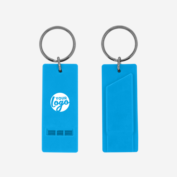 Flat Whistle Keyring 7 REF 708 FLAT WHISTLE CYAN