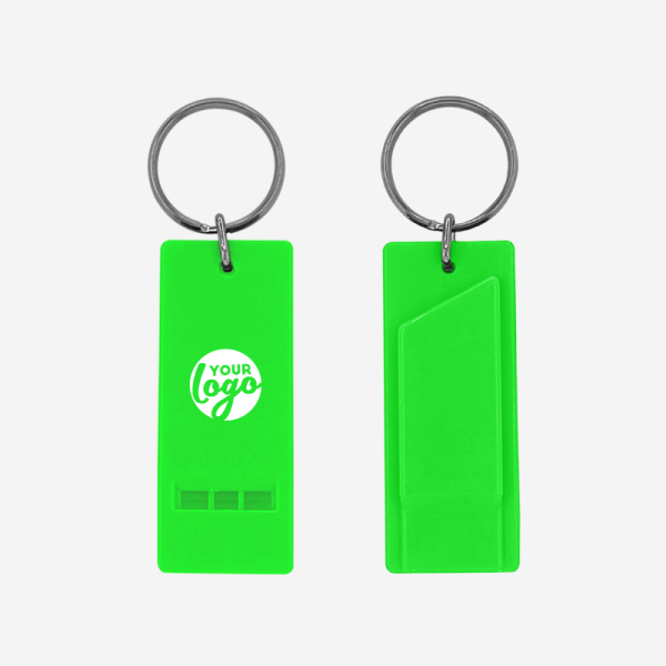 Flat Whistle Keyring 10 REF 708 FLAT WHISTLE LIME NEON GREEN
