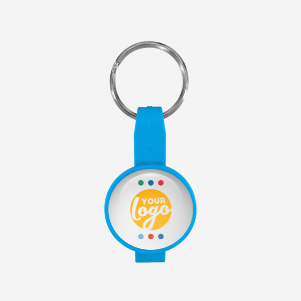 REF BO14 BOTTLE OPENER ROUND SOCCER BALL DOMED STICKER CYAN