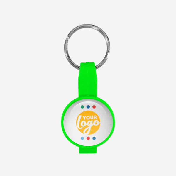 REF BO14 BOTTLE OPENER ROUND SOCCER BALL DOMED STICKER LIME NEON GREEN