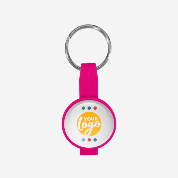 REF BO14 BOTTLE OPENER ROUND SOCCER BALL DOMED STICKER MAGENTA