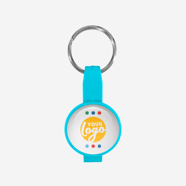 REF BO14 BOTTLE OPENER ROUND SOCCER BALL DOMED STICKER TURQUOISE