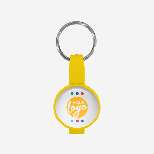REF BO14 BOTTLE OPENER ROUND SOCCER BALL DOMED STICKER YELLOW