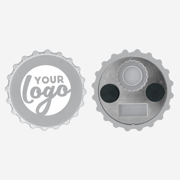 Fridge Magnet / Bottle Opener 4 REF BO4 FRIDGE MAGNET BOTTLE OPENER PAD PRINT GRAY