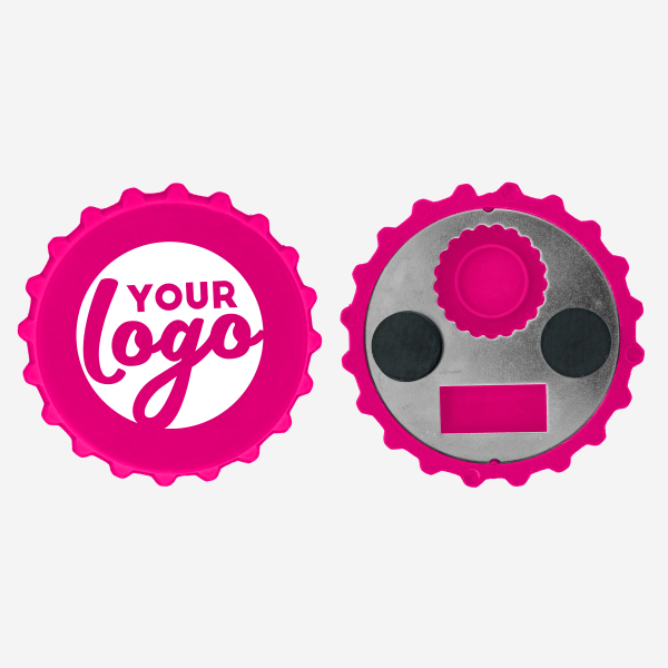 Fridge Magnet / Bottle Opener 6 REF BO4 FRIDGE MAGNET BOTTLE OPENER PAD PRINT MAGENTA