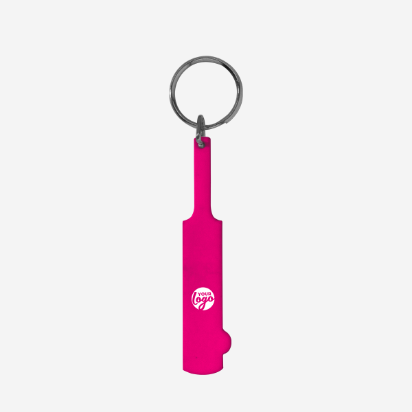REF CK34 KEY RING CRICKET BAT 2D MAGENTA