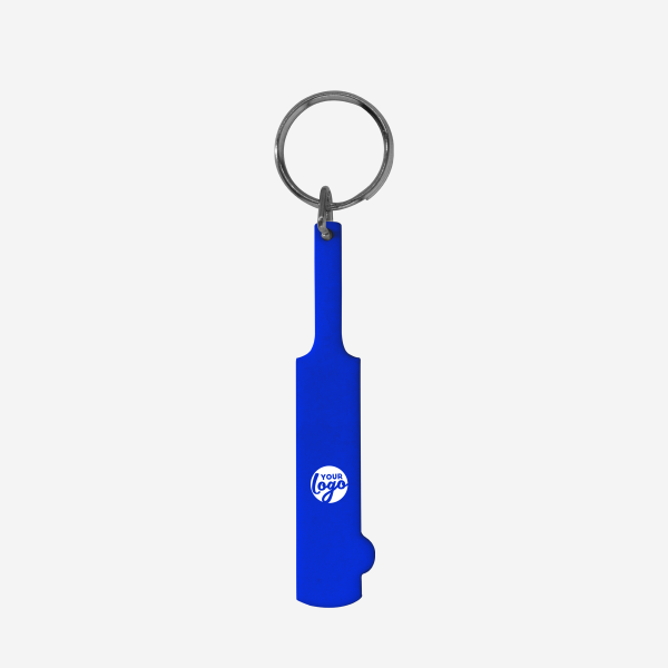 REF CK34 KEY RING CRICKET BAT 2D ROYAL BLUE