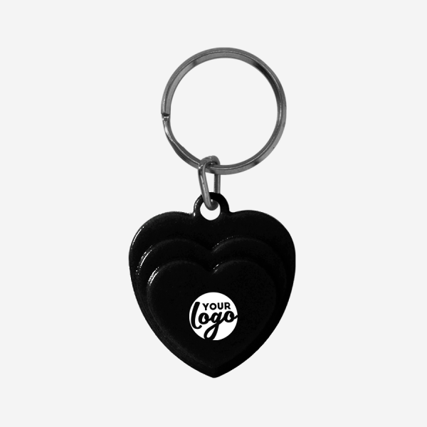 REF CK60 LAYERED HEART KEYRING SOLID BLACK