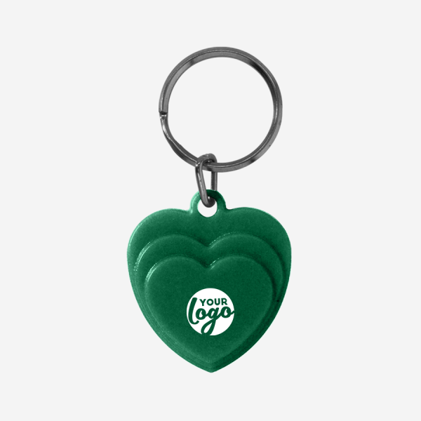 REF CK60 LAYERED HEART KEYRING SOLID BOTTLE GREEN