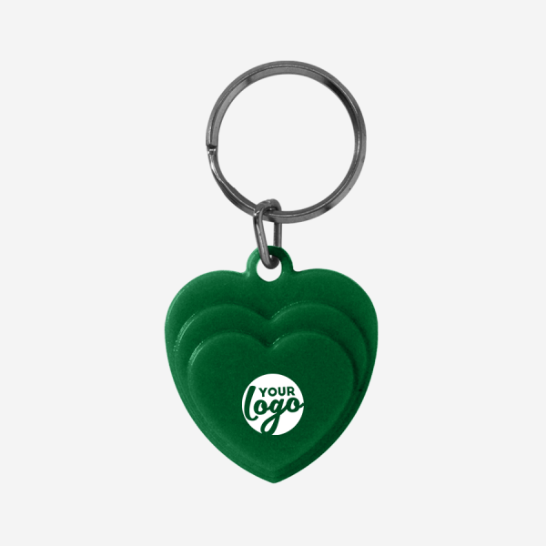 REF CK60 LAYERED HEART KEYRING SOLID EMERALD GREEN