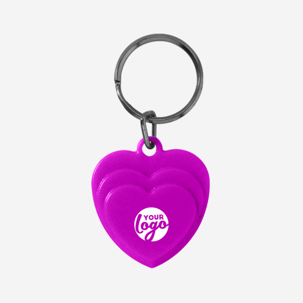 REF CK60 LAYERED HEART KEYRING SOLID GRAPE
