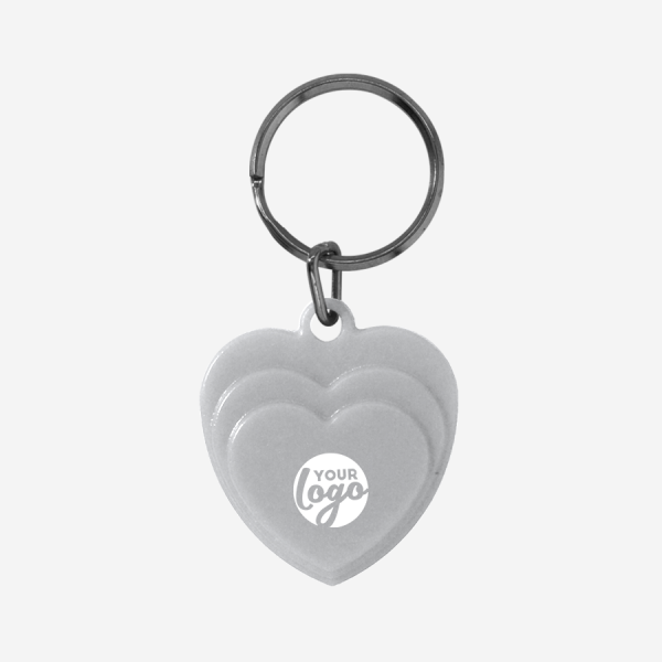 REF CK60 LAYERED HEART KEYRING SOLID GRAY