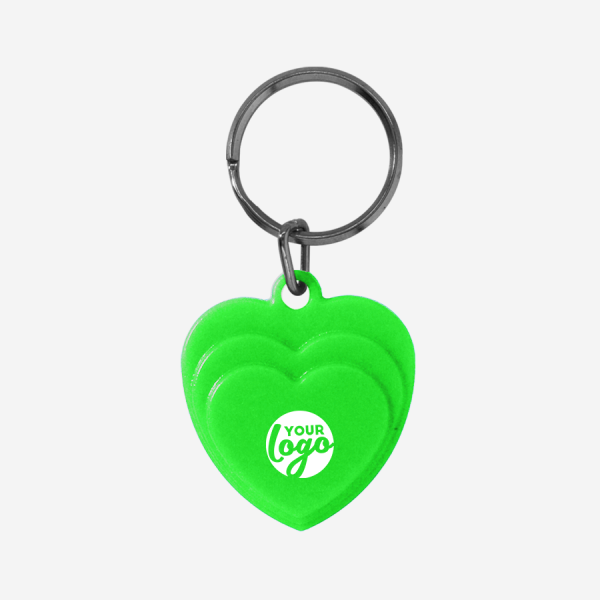REF CK60 LAYERED HEART KEYRING SOLID LIME NEON GREEN
