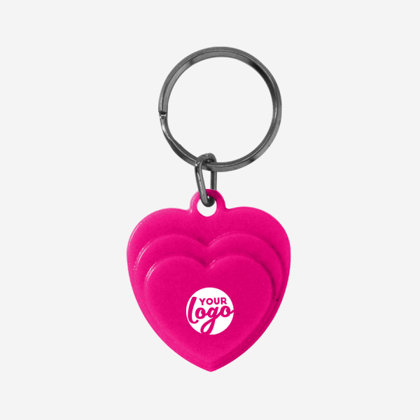 REF CK60 LAYERED HEART KEYRING SOLID MAGENTA